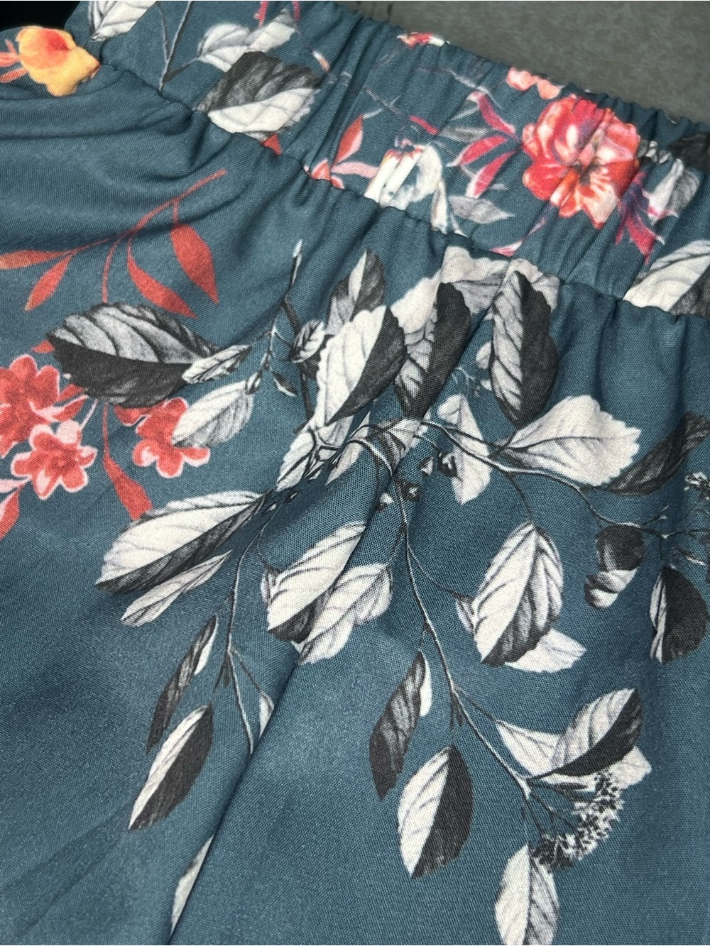 Floral Tiered Maxi Skirt - Dark Teal Floral - Picture 2 of 3